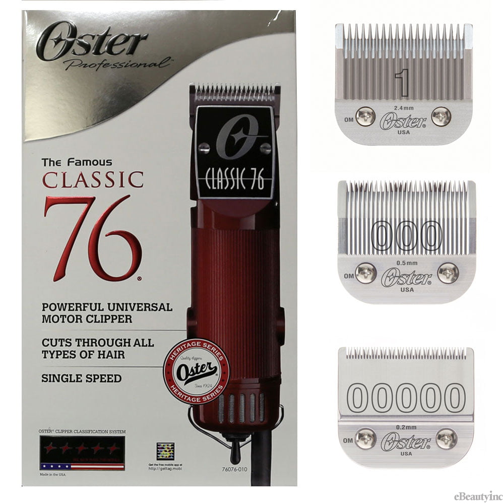Oster Classic 76 Hair Clipper with Detachable #00000, 000 & 1 Blades