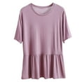 thumbnail image 1 of Yuyuzo Hauts de Pyjama pour Femmes à Manches Courtes Col Ras du Cou Haut Doux et Confortable Vêtements de Nuit Vêtements de Détente Vêtements d'Intérieur, 1 of 5