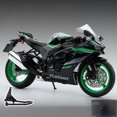 thumbnail image 1 of 1:9 Kawasaki Ninja ZX-10R High Performance Superbike Alloy Metal Diecast Model Motorcycle Sound & Light High Simulation Collect Grey Gift Box, 1 of 6