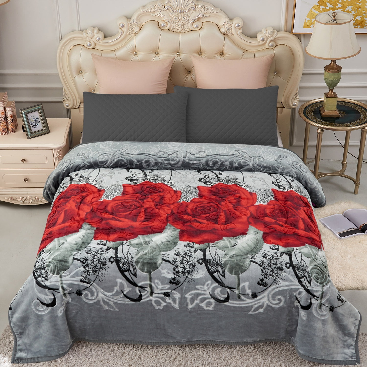 Jml Queen Fleece Bed Blanket,2 Ply Reversible 520GSM Soft Warm Blanket for Winter,77 inchx87 inch, Size: Queen(77 inchx87 inch)