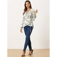 thumbnail image 3 of DARING DIVA Women's Wrap Top Ruffle Chiffon Peplum Blouse S White, 3 of 6