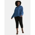 thumbnail image 2 of Time and Tru Women's and Women's Plus Denim Popover, Sizes XS-4X, 2 of 5