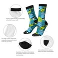 thumbnail image 3 of Picia Shark And Leaves Print Athletic Socks for Men & Women – Cushioned Moisture-Wicking Crew Socks for Sports, Running, and Training, Soft & Breathable Size 5-11, 3 of 6