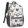 thumbnail image 2 of French Bulldog and Sunglasses 17" School Backpacks for Teens,Waterproof Oxford Fabric,S-Shape Padded Straps for School,Travel,Hiking,Camping, 2 of 6