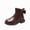 Brown, variant on Viluyesy Girls Ankle Boots Cute Bow Ruffle Trim Side Zipper Non-Slip Comfortable Durable Easy On Off Dress Shoes Brown Size 12 Little Kids