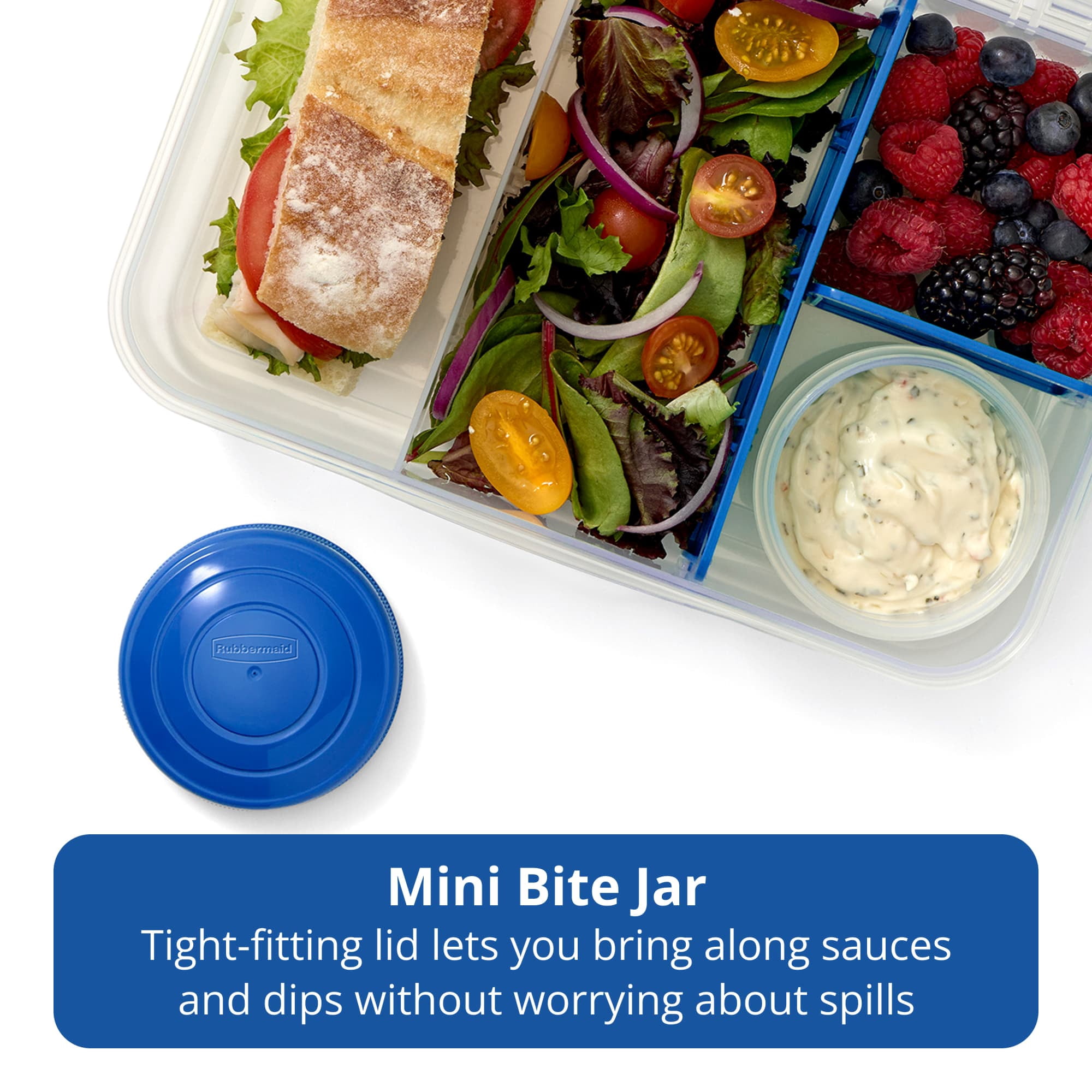 Rubbermaid Pack & Go 1.48 L Bento Create with Mini Bite, Meal Prep Container with Compartments and Dividers