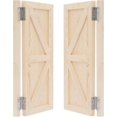 thumbnail image 5 of Swinging Door, Interior Pine Wood Cafe Doors, Auto Close Partition Door with 4 Hinges, for Hallway Porch Kitchen Bar Stairs Entrance, 27.55 * 35.43 in, Log Color, 5 of 9