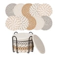 thumbnail image 1 of 10Pcs Woven Coaster With Metal Rack, Multi-Color Spiral Cup Pad, Storage Coaster Set, Boho Kitchen Decor, Assorted Drink Mat, Two-Tone Spiral Woven Coaster Set With Iron Holder, Tabletop Cup Mat, G, 1 of 3