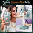 thumbnail image 4 of for iPhone 15 Plus Case with 360° Rotatable  Ring Stand [Compatible MagSafe] [ Grade Protection] Translucent Matte iPhone 15 Plus Phone Case for Women Men, Green, 4 of 14