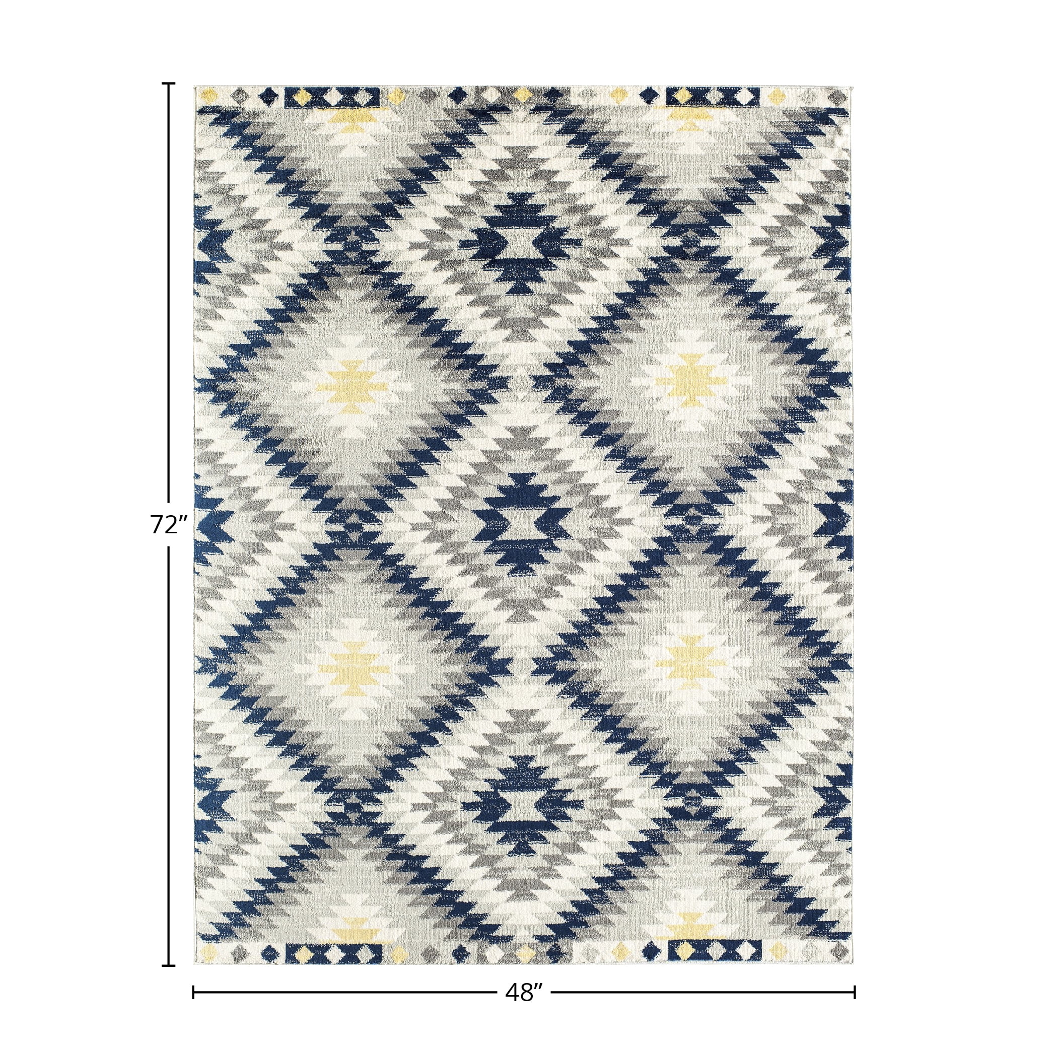 Soleil BR30B Kilim Navy Tribal Moroccan navy Area Rug, 4'x6'