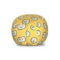 thumbnail image 1 of Time Storage Toy Bag Chair, Cartoon Illustrated Repetitive Circular Retro Classic Alarm Clock Pattern, Stuffed Animal Organizer Washable Bag, Large Size, Mustard Dark Teal Cream, by Ambesonne, 1 of 3