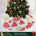 thumbnail image 6 of Red Gold Watercolor Hearts Love Christmas Tree Skirt Decorations Happy Valentine''s Day Flowers Xmas Tree Mat 36 inch for Holiday Party Supplies Rustic Ornaments Mini Tree Skirt, 6 of 6