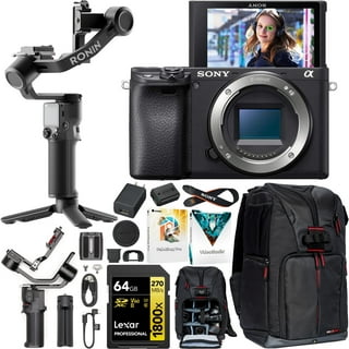 Sony a6100 Mirrorless Camera 4K APS-C ILCE-6100LB with 16-50mm F3.5-5.6 OSS  Lens Bundle with 2x Battery + Deco Gear Travel Bag Case + 64GB Memory Card  + Photo Video Software Kit +