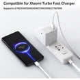 thumbnail image 3 of Cargador de Pared Rápido de 67W Compatible con Xiaomi Mi 17 15 14 13 12 14t 13t 12t 12s Pro Lite Redmi Note K60 K50 11 11s 12 Pro Plus Poco X6 F5 X5 F4 X4 Gt Black Shark Mix Fold 2 3 3ft Cable Tipo C, 3 of 8