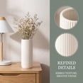 thumbnail image 2 of REGALWOVEN Modern Cylinder Ceramic Flower Vase, Matte Ribbed Decorative Bud Vase, Home Decor Centerpiece for Table, Shelf Frosted white 2.8"L x 2.8"W x 8.0"H, 2 of 6