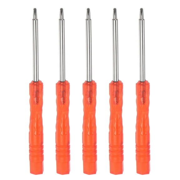 Uxcell Mini Phillips Screwdriver, 2mm Cross Head for Electronics Repair, 5 Pack (Red)