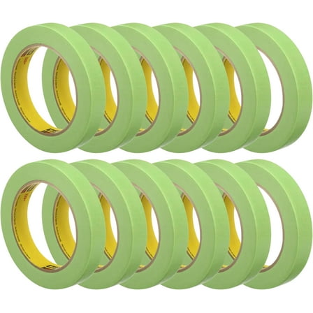3M 233 Green Masking Tape 26334, 0.75" x 60.1 yd, Pack of 12 Rolls – High-Performance Automotive and Industrial Painter's Tape