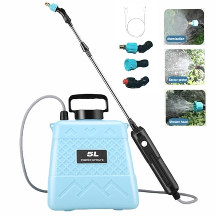 Paddsun Electric Sprayer, 1.32 Gallon Battery Powered Sprayer with 3 Mist Nozzles Water Pump Sprayers for Yard Lawn and Garden