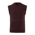 thumbnail image 5 of JTSRKL Mens Sleeveless Hoodies Zip Pocket Casual Athletic Pullover Loose Fit Tops Breathable Quick Drying Summer Sport Training Shirts Wine M, 5 of 9