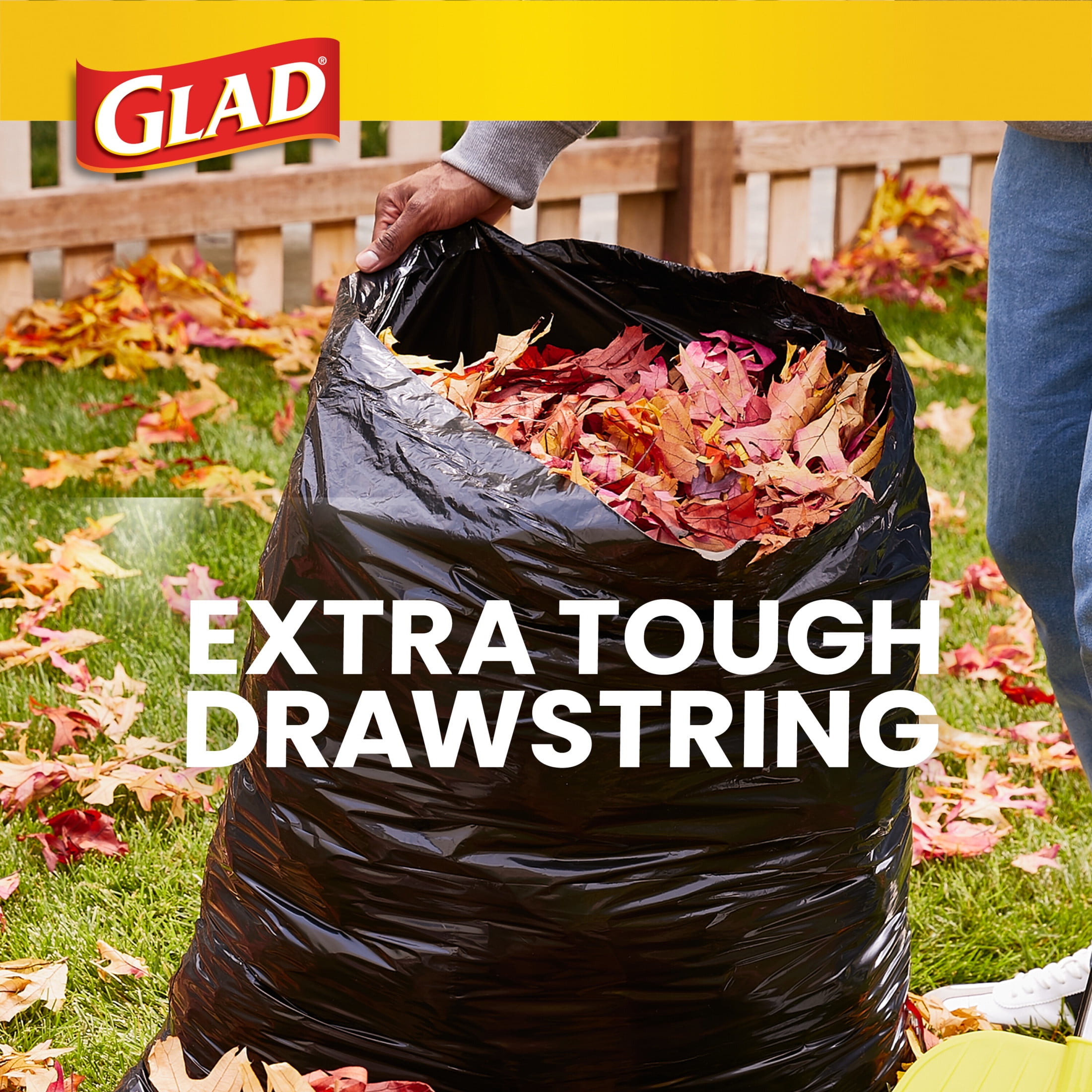 Glad 30-Gallon Strong Large Heavy Duty Drawstring Trash Bags, 70 Bags