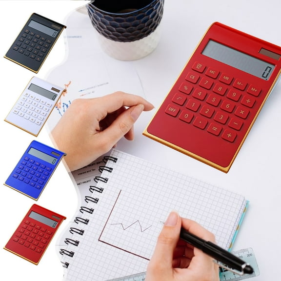 Djunllk Calculator - 10 Digit LCD Display Classic Solid Color Mini Scientific Calculator, Portable Exquisite Standard Function for On-the-Go Office Home School