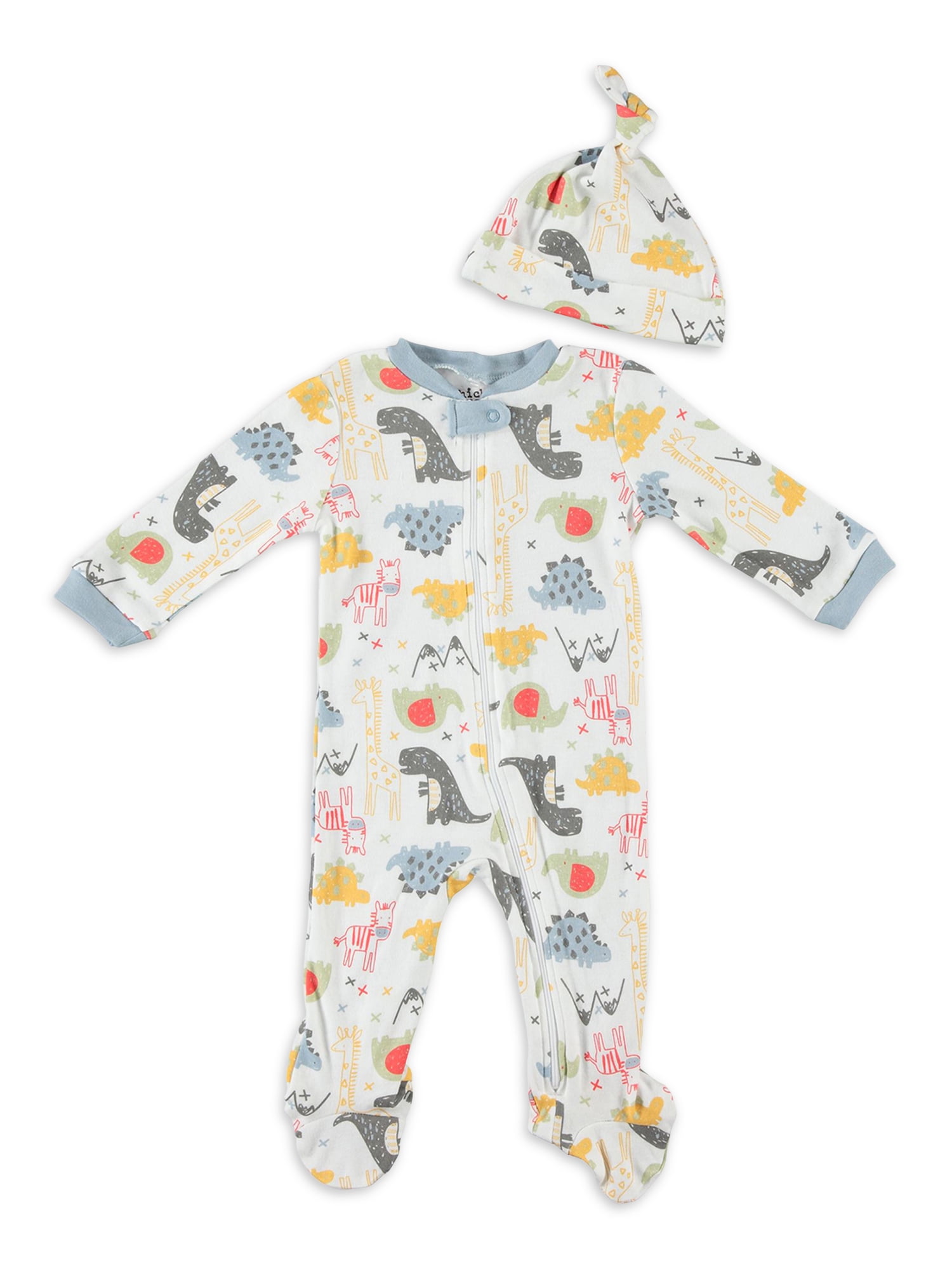 ChickPea Baby Boy 2PC Footed Coverall Set W/ Zipper Newborn9 Months