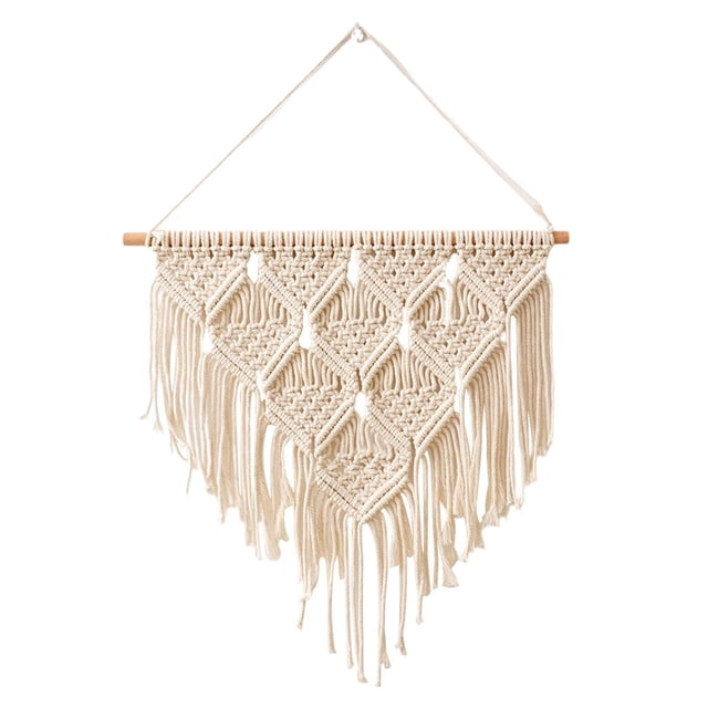 tapiz de macramé Elegante tapiz de macramé para colgar en , borla tejida , flecos artesanales para cortina, dormitorio Fanmusic tapiz de macramé