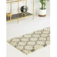 thumbnail image 4 of Unique Loom Trellis Shag Collection Area Rug - Ruby (2' x 7' Runner Ivory/Gray), 4 of 11