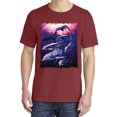 thumbnail image 2 of Wild Bobby, Underwater Whale Dolphin Bottlenose Nautical, Animal Lover, Garment-Dyed Washed Look Short Sleeve T-Shirt, Tomato, Medium, 2 of 3