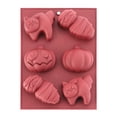 thumbnail image 1 of Kitchen Tools 6-link Halloween Cake Moulds Mummy Pumpkin Silicon Cake Moulds Kids Interesting Silicon Cake Moulds Non-stick Cookware Easy To Use In The Kitchen, 1 of 7