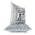 thumbnail image 2 of Birdsong Bouquet Vase Throw Pillow with Removable Cover in Beige 16x16, 2 of 6
