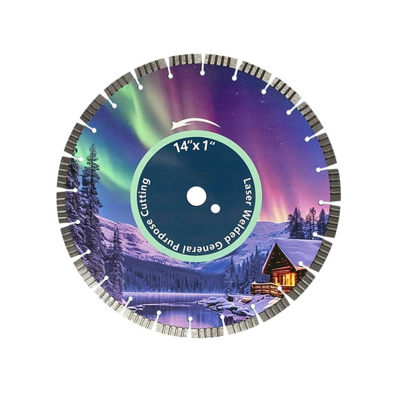 14" Generous Purposing Cutting Diamond Saw Blade Turbo Segmented Cutting Disc for Concrete,Rebar,Stone,Brick,Masonry,Garage,Drive way