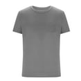 thumbnail image 6 of ZRGHAOYLQ Mens Solid Color Shirts Summer Crewneck Cotton T-shirts Casual Loose Gym Shirt with Chest Pockets Plus Size Breathable Basic Pullover Short Sleeve Athletic Tees, 6 of 6