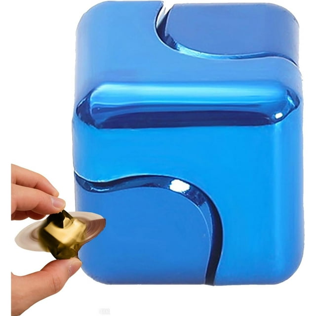 Infinity Fidget Cube Spinner Toy for All Ages,Mini Cool Stuff, Metal 2 in 1 Spinning Puzzle Focus Toy, Portable Anti Anxiety Stress Relief Gyro for Office Classroom.,Multicolor,B