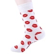 thumbnail image 4 of Women's Socks Valentine's Day Socks Heart Shaped Contrasting Color Medium Length Socks Casual Crew Socks Novelty Gifts White,White, 4 of 4