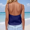 thumbnail image 4 of GPOECD Summer Tank Tops for Women Sleeveless Crop Camisole with Ribbed Knit Strappy Backless Design Breathable Casual Top Camisole Tops for Women 02_Dark Blue,L, 4 of 5