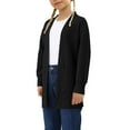 thumbnail image 2 of Yesfashion Girls Cardigan Knit Open Front Long Sleeve Sweaters Casual Outwear with Pockets for 5-14 T Kids, 2 of 5