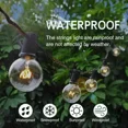 thumbnail image 2 of DAYBETTER 50ft Solar Outdoor String Lights, ST38 Patio Lights with 12 LED Bulbs, Dimmable & 8-Mode Remote Control, Waterproof for Porch, Garden, Bistro, Backyard Decor, 2 of 5
