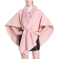 thumbnail image 1 of Cape Châle Tricotée Couleur Unie, Élégant Faux Col pour Femmes, 1 of 5