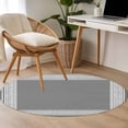 thumbnail image 5 of Grey Geometric Large Area Rugs for Bedroom Living Room, Soft Non Slip Carpet Bedside Rug, Bohemia Tribal Farm Tribal Patterned Round Floor Cover Kitchen Accent Rug 3.3' for Dining Room/Office, 5 of 9