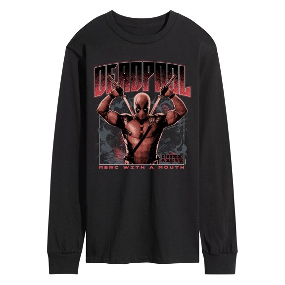 Marvel Deadpool & Wolverine - Merc With A Mouth - Men's Long Sleeve Graphic T-Shirt