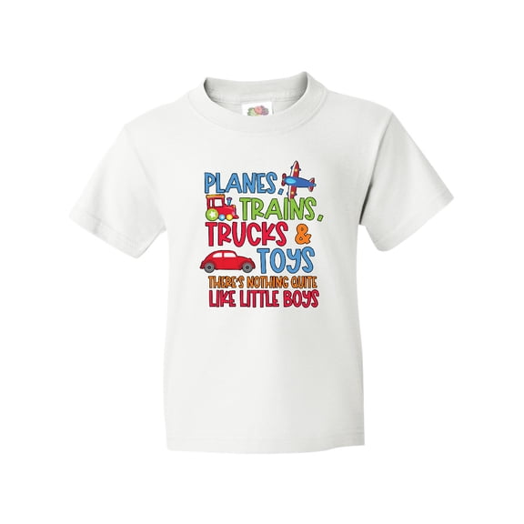 Inktastic Planes Trains Trucks and Toys Nothing Quite Like Little Boys Youth T-Shirt