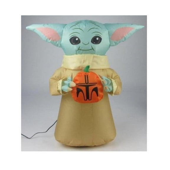 Gemmy 1.5 ft. Prelit Star Wars Airdorable The Child w/ Pumpkin Inflatable