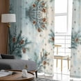 thumbnail image 4 of Blue Christmas Sheer Curtains 96 Inches Long 2 Panels Set, Window Sheer Curtains for Living Room/Bedroom, Xmas Botanical Pine Cones Light Filtering Rod Pocket Curtain 52'' x 96'' x 2, 4 of 7