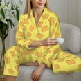 thumbnail image 6 of Wukai Toast Print Women's Pajama Set,PJ Set,Lounge Sets For Women Soft Long Sleeve Sleepwear Comfort and Style-Small, 6 of 7