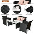 thumbnail image 5 of Pemberly Row 4-Pc Rattan Patio Furniture Set with Sofa & Coffee Table in Black, 5 of 9