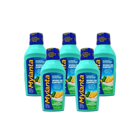 5 Pack - Mylanta Heartburn and Gas Relief, Liquid Antacid, Great New Formula, Now Tastes Better,Classic Flavor, 12 Fluid Ounce