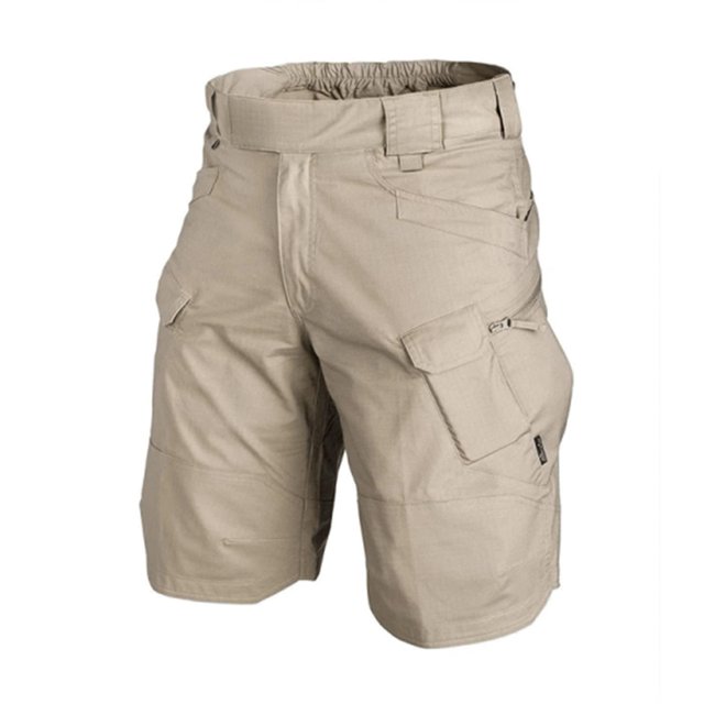 Khaki3XL2021 Pantalones cortos impermeables mejorados Pantalones cortos de carga para hombres Ajuste relajado Trabajo resistente al agua