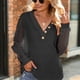 thumbnail image 1 of Camisas De Punto De Manga Larga Para Mujer, Blusas Con Botones Y Cuello En V De Manga Larga De Color Puro Para Mujer Fácil De Combinar Otoño Invierno Para Fiesta Para Ir De ANGGREK Gris Oscuro XL, 1 of 7