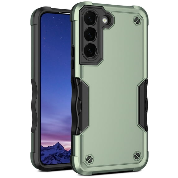 Compatible with Samsung Galaxy S23 Case, Rugged Military Dual Layers Bumper Hybrid Shockproof Heavy Duty Protection Soft TPU Hard PC Shell for Samsung Galaxy S23 2 in 1 Phone Cover,Green